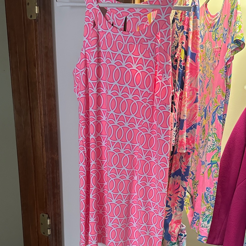 Lulu-B Pink and White Patterned Dress